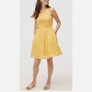 NWT J. Crew Factory Women's Pineapple Mini Dress Yellow Size 2 Summer Casual